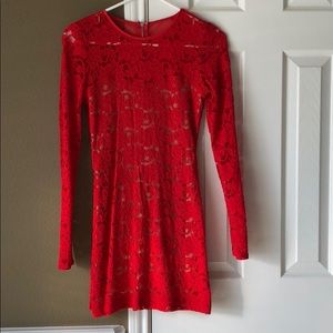 Red lace dress